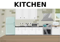 Picture if a kitchen with overn and cupboards